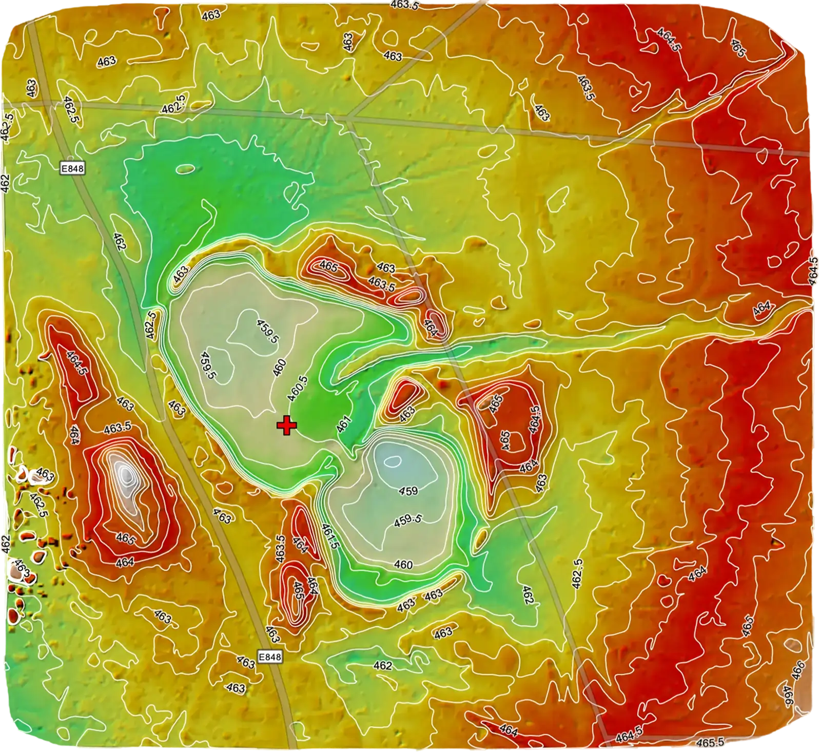 Digital Terrain Model derived from the orthomosaic