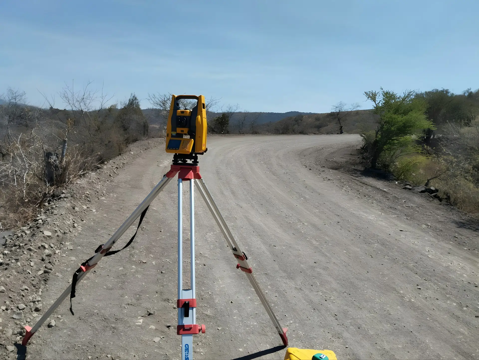 Boundary survey with GNSS rover on a property corner